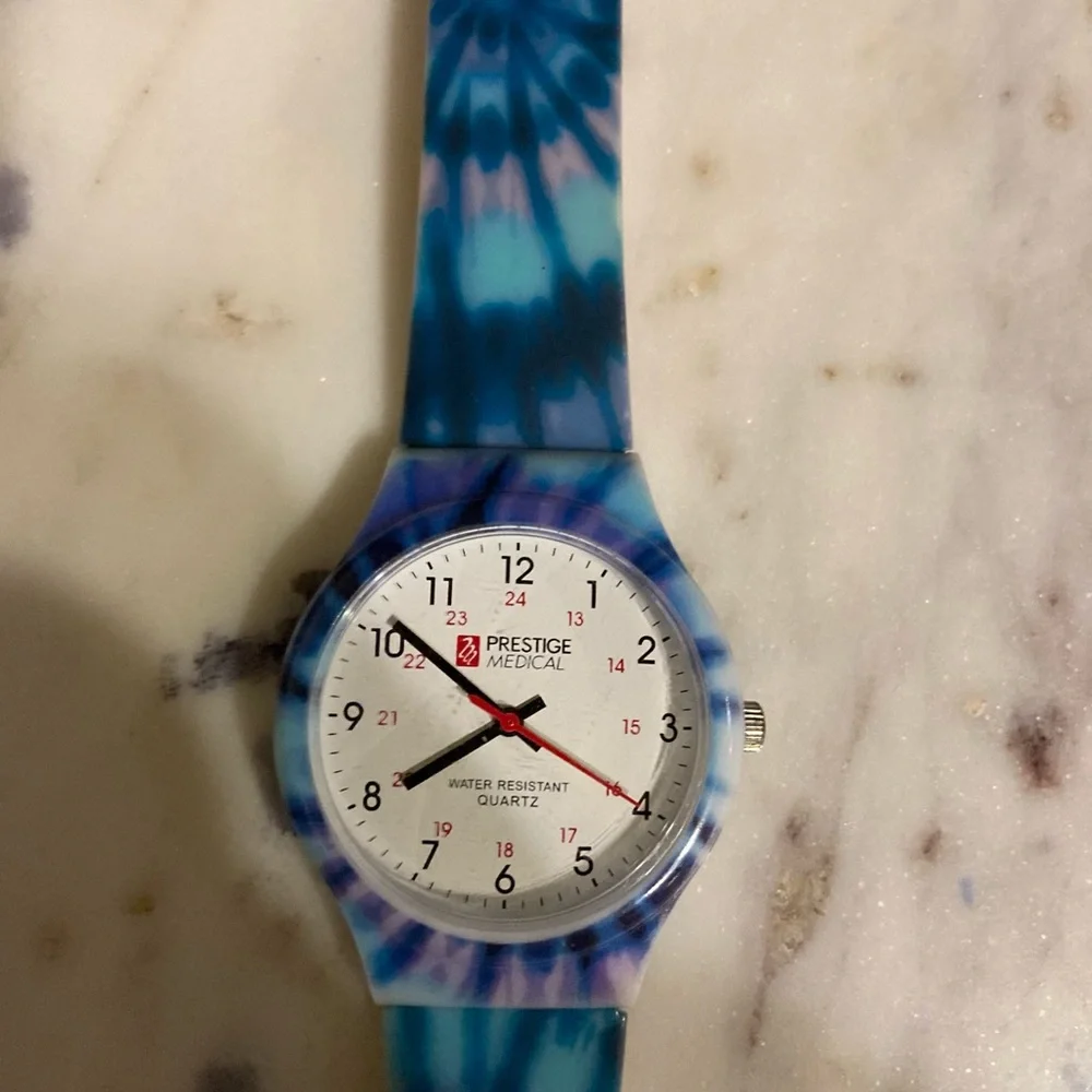 LOWEST🌸NWOT Prestige Medical Water Resistant Quartz Tie Dye Design Watch - Picture 4 of 7